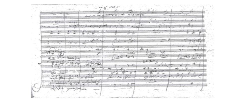 Figure 1. Original handwritten composition of Beethoven's Ninth Symphony, fourth movement