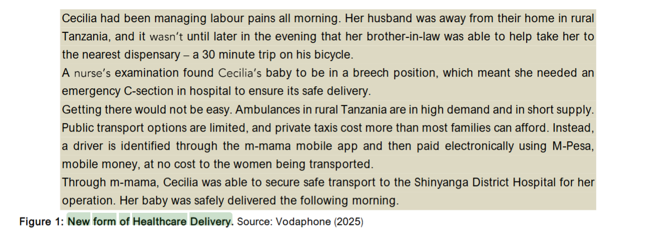 Figure 1: New form of Healthcare Delivery. Source: Vodaphone (2025)