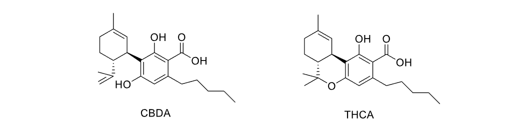 Figure 1. The structures of THCA and CBDA.