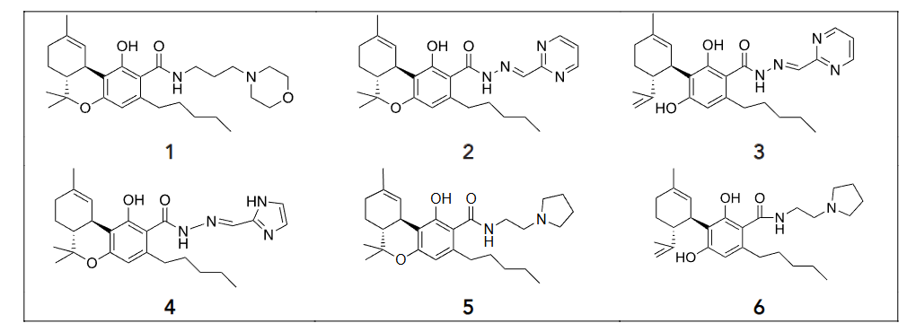 Figure 3. Chemical structures of compounds (1-6).