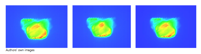 Figure 4. Recoded Portal dosimetry images for 3 conditions.