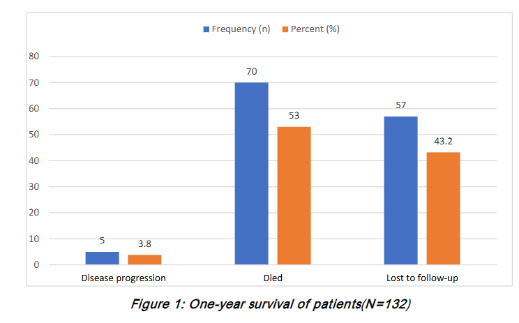 Figure 1: One-year survival of patients(N=132)