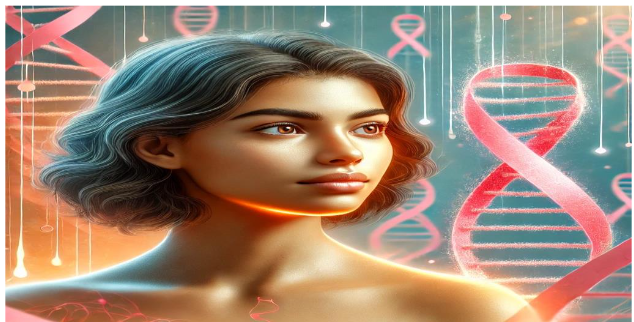 Figure 1. Artistic depiction of a young adult woman with breast cancer