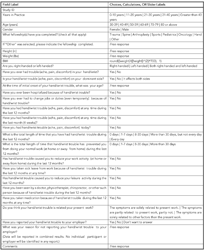 Figure 1: The online questionnaire.