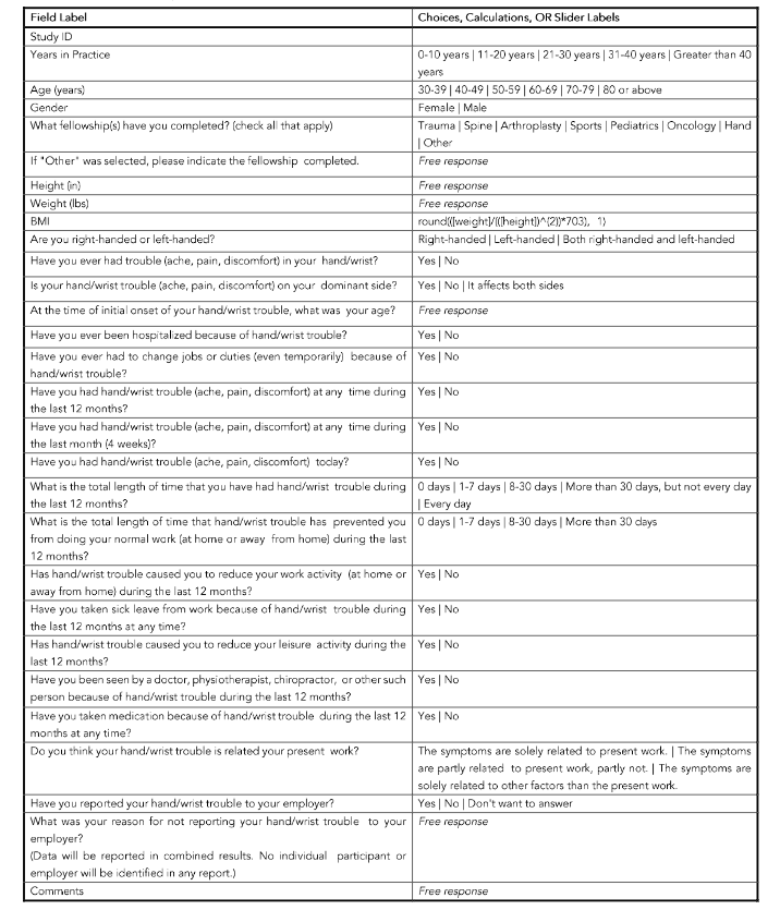 Figure 1: The online questionnaire.