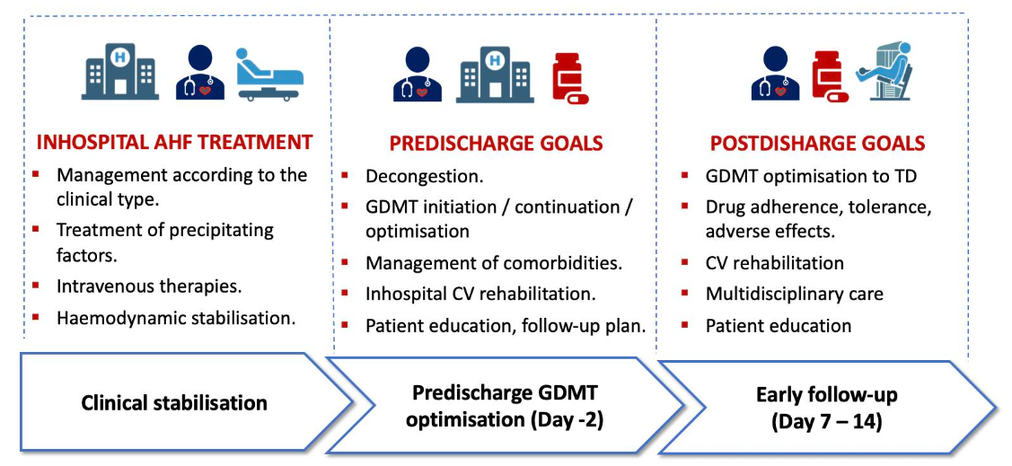 Figure 2. Predischarge and postdischarge heart failure treatment goals