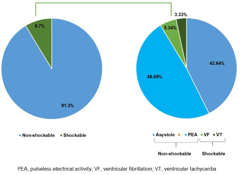 Figure 2. Initial rhythm in study cohort.