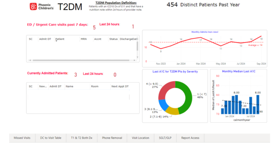 Figure 1. T2DM Electronic Dashboard Overview