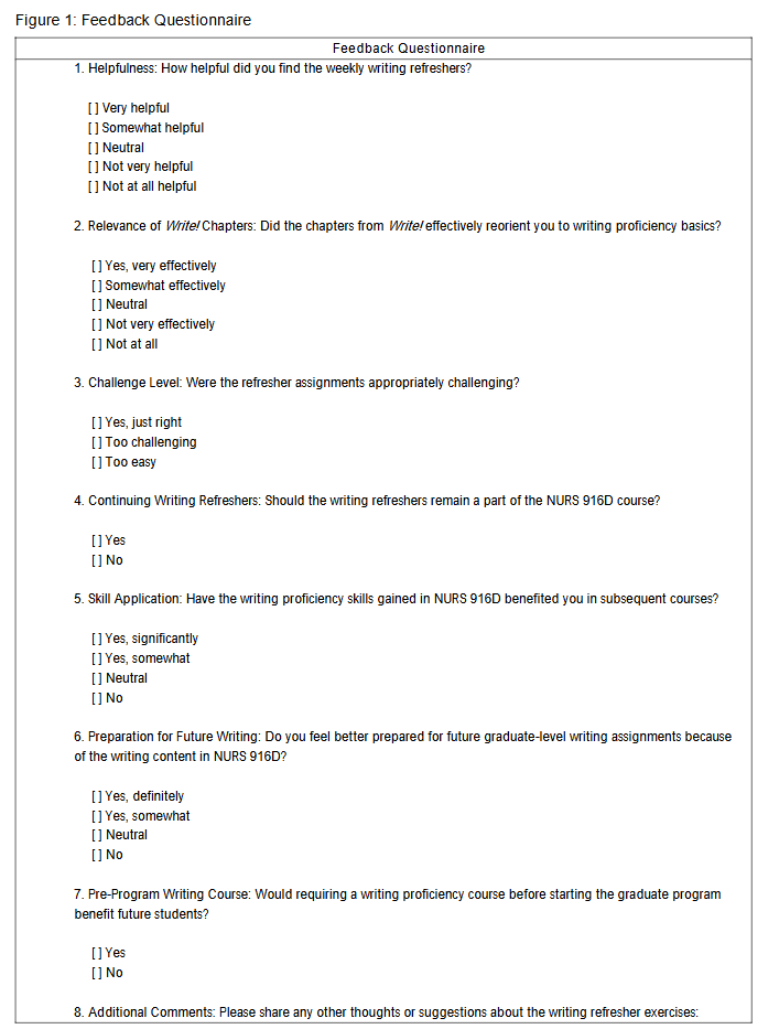 Feedback Questionnaire