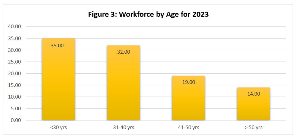 Figure 3: Workforce by Age for 2023