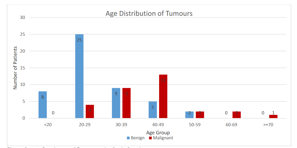 Age Distribution of Tumours in the Study Population