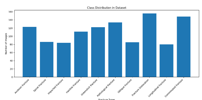 Figure 4: Distribution of Fracture Types of Image Classes in the Dataset