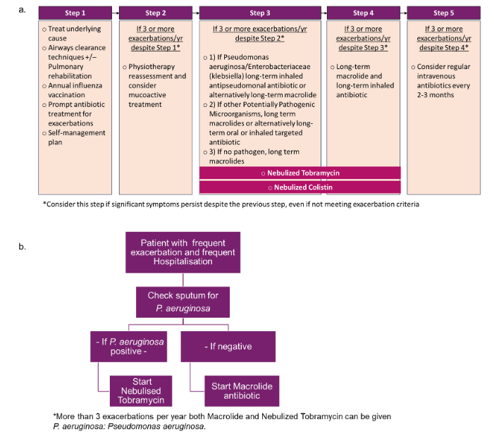 Figure 5: Use of nebulized antibiotics in the stepwise management of bronchiectasis