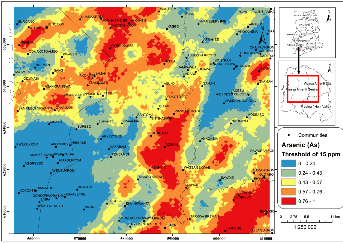 Fig. 5 Arsenic (As) concentration levels in Soils Wassa Traditional Areas
