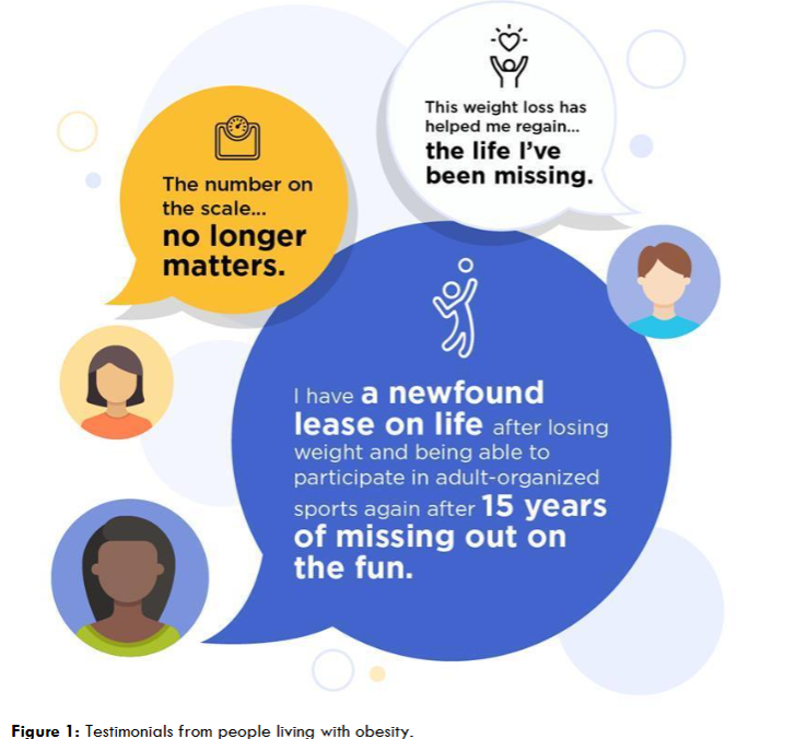 Figure 1: Testimonials from people living with obesity.