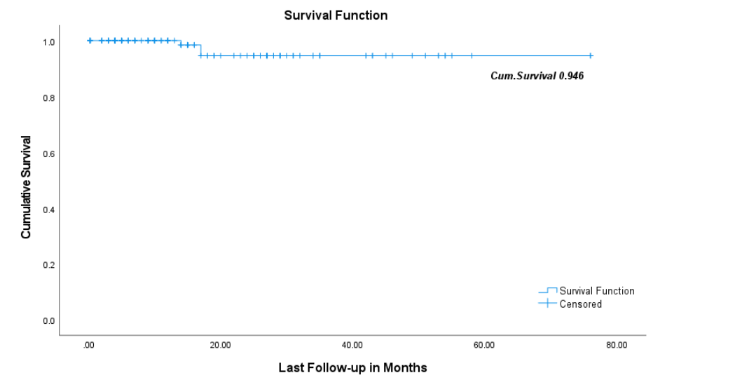 Figure 1: Kaplan-Meier Survival Curve for Overall Survival