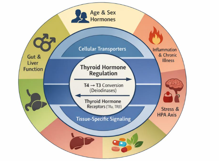 Figure 1: Multilevel Physiologic Determinants of Individual Variability in Thyroid Hormone Action