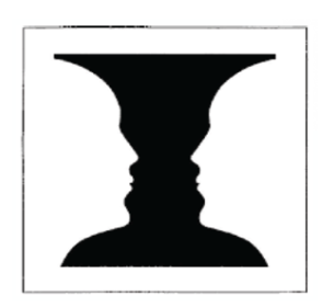 Figure 2. Example of a visual paradigm shift. Image changes from two faces to a vase depending on perspective and focus.