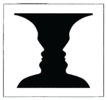 Figure 2. Example of a visual paradigm shift. Image changes from two faces to a vase depending on perspective and focus.