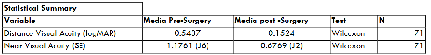 Figure 4. Statistical Summary.