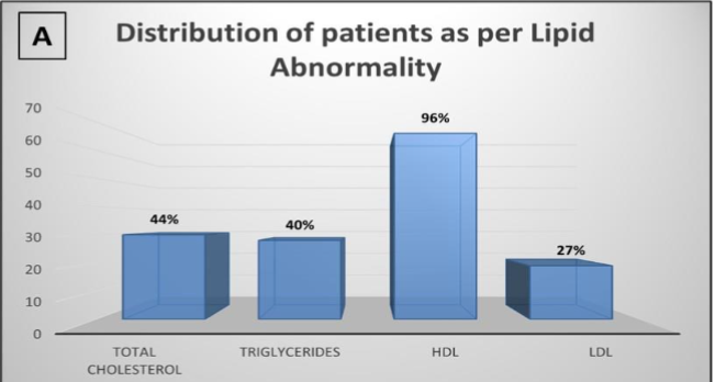 Figure 2A: Distribution of the study population as per the different lipid abnormalities.