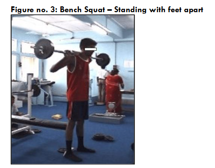 Figure no. 3: Bench Squat – Standing with feet apart