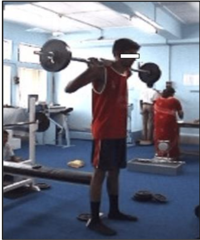 Figure no. 3: Bench Squat – Standing with feet apart